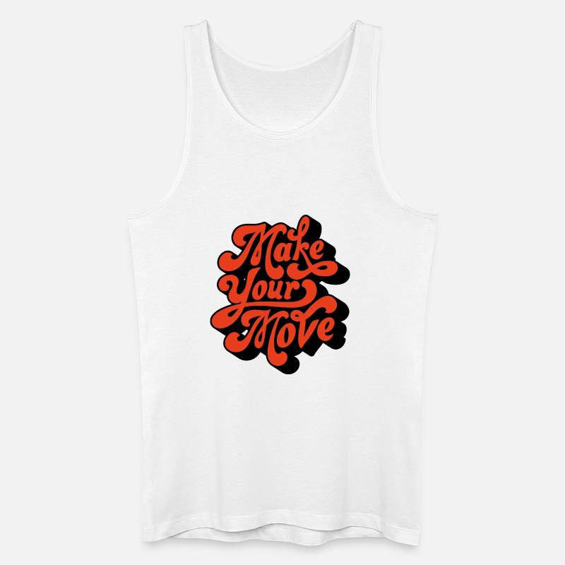 Make Your Move Retro Script - Men’s Organic Tank Top - white