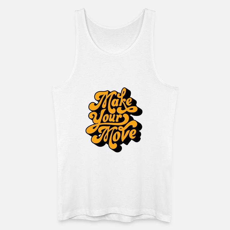 Make Your Move Retro Script - Men’s Organic Tank Top - white