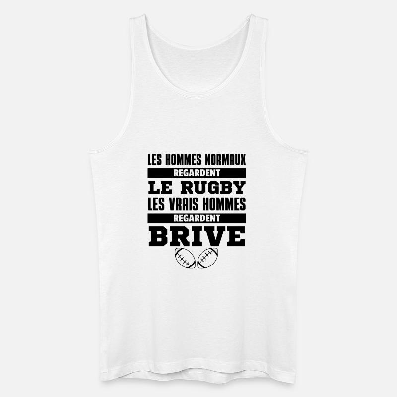 Rugby Brive Real Men - Männer Bio Tank Top - Weiß