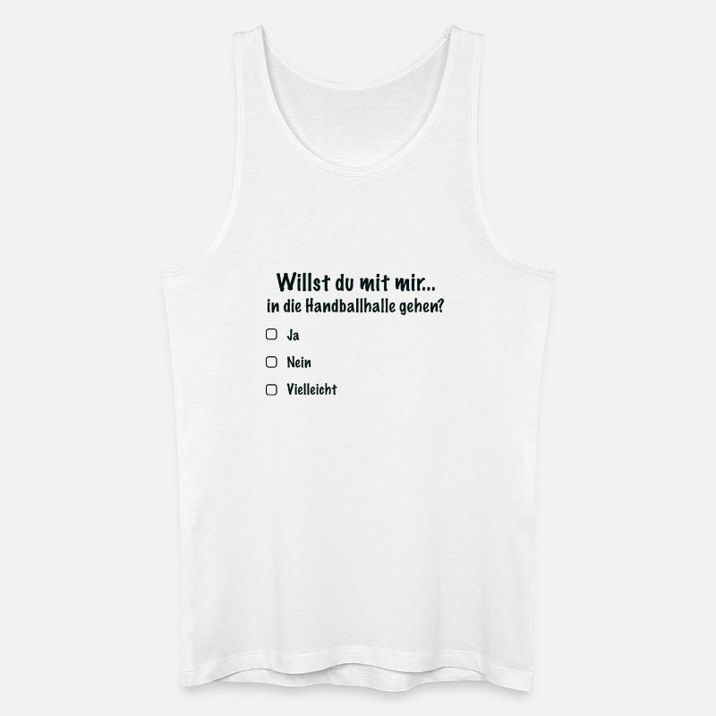 Handballdate Spruch Einladung (Schwarz) - Männer Bio Tank Top - Weiß