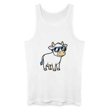 Lunettes de soleil Cool Cow Casual Vector - Débardeur bio Homme - blanc - Devant