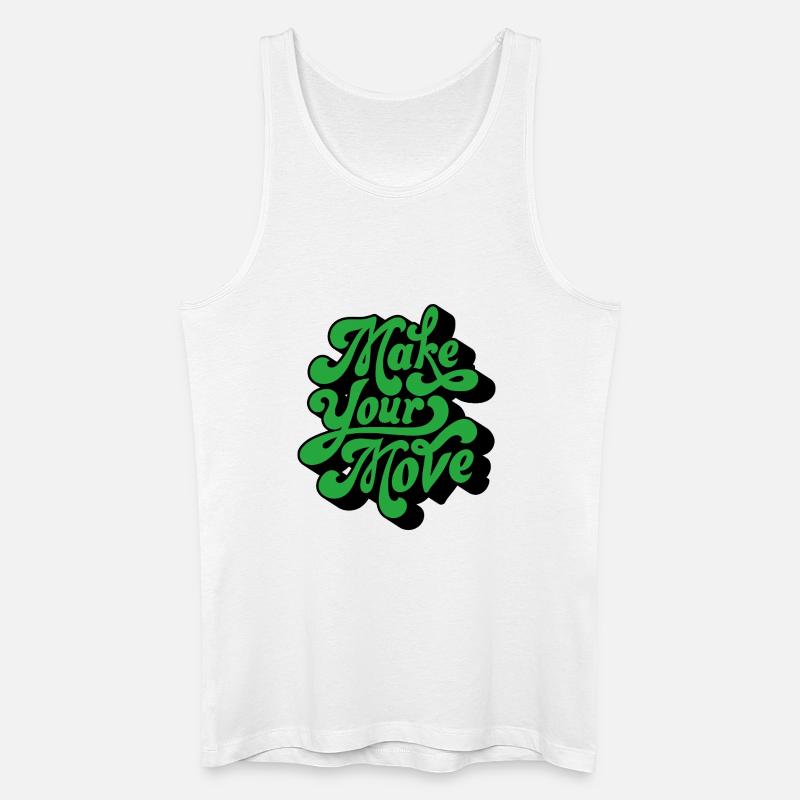 Mach deinen Schritt – Retro Handtext - Männer Bio Tank Top - Weiß
