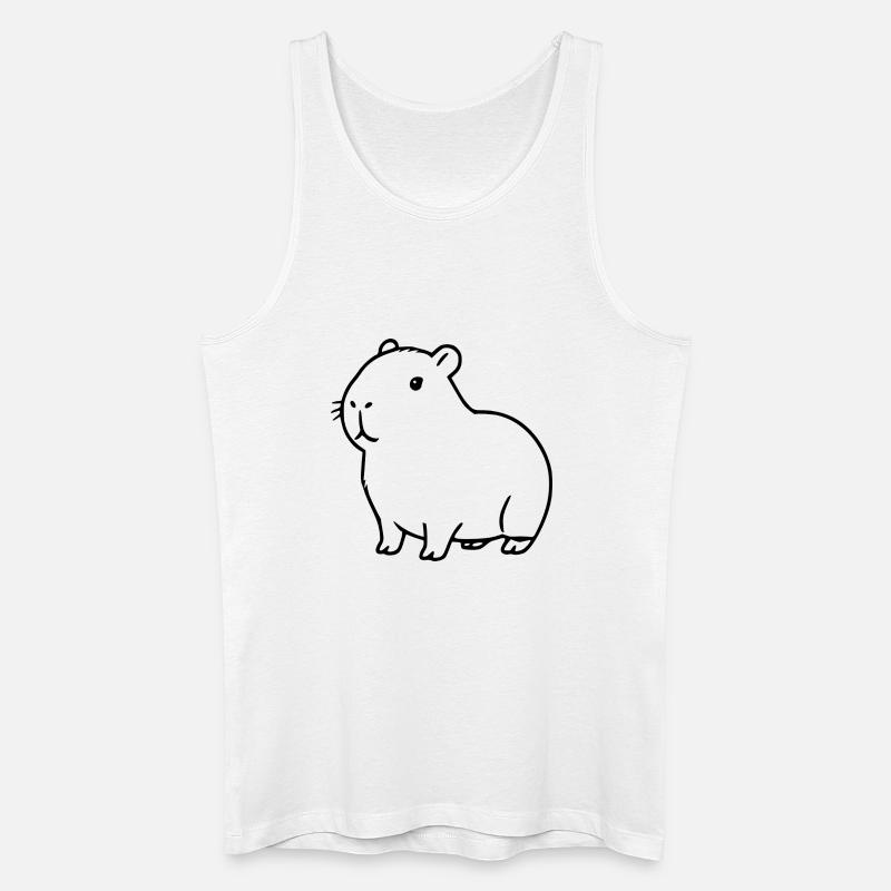 Capybara Wasserschwein schwarz - Männer Bio Tank Top - Weiß