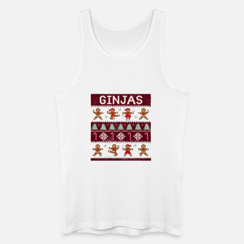Ginjas Lebkuchen-Weihnachtspullover - Männer Bio Tank Top - Weiß