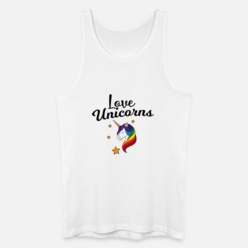 Regenbogen Einhorn Sternenzauber - Männer Bio Tank Top - Weiß