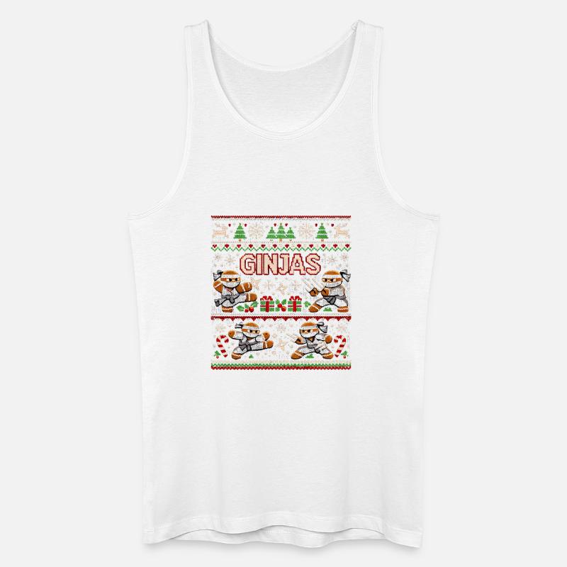 Ginjas Lebkuchen-Weihnachtspullover - Männer Bio Tank Top - Weiß