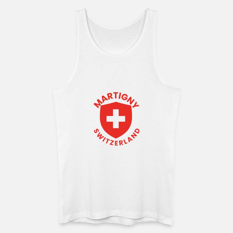 Martigny Schweizer Schild - Männer Bio Tank Top - Weiß