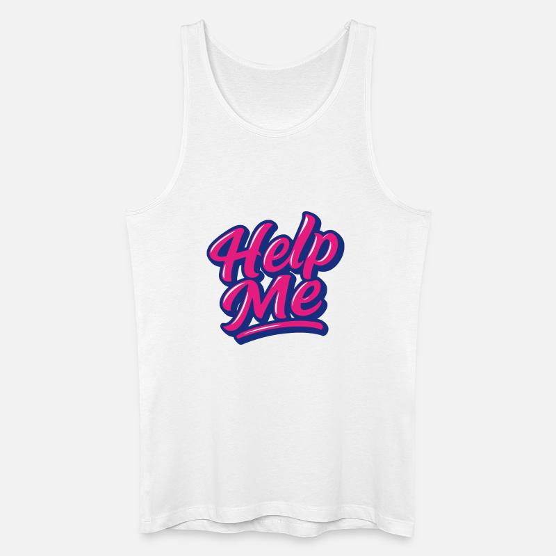 Help Me Neon Script - Männer Bio Tank Top - Weiß