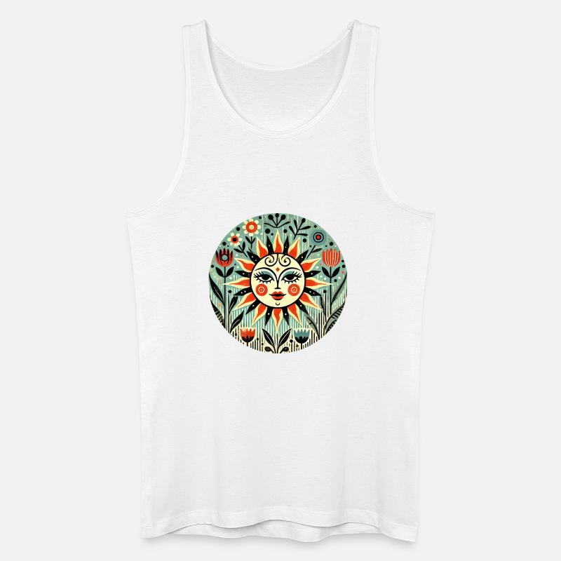 Sun Folk Bloom Circle - Männer Bio Tank Top - Weiß