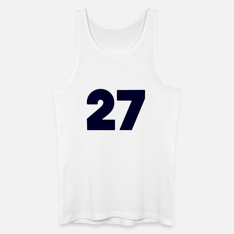 Fett 27 Numerisches Emblem - Männer Bio Tank Top - Weiß
