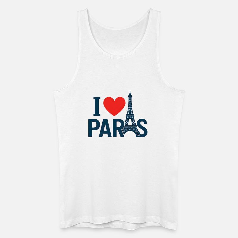 Ich liebe Paris und den Eiffelturm - Männer Bio Tank Top - Weiß