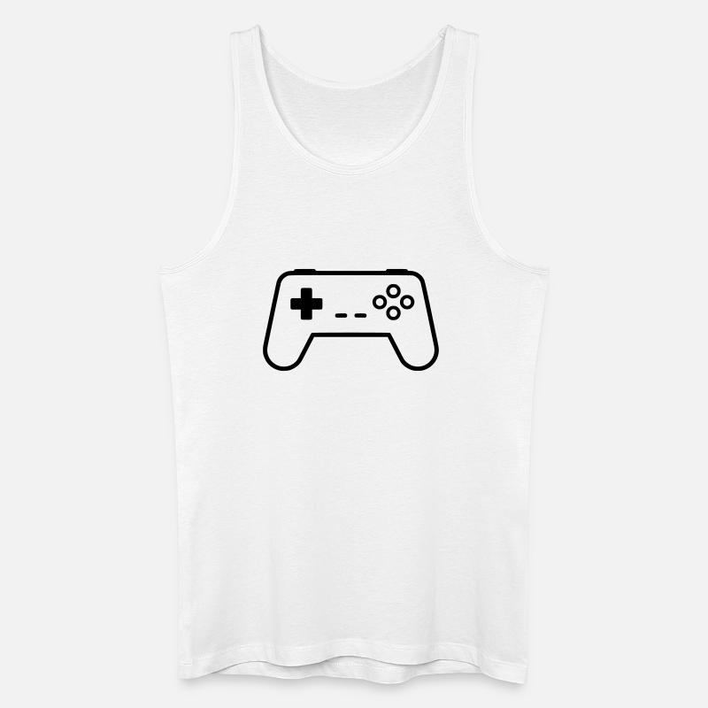 Gamepad Controller Outline Gaming Vektor - Männer Bio Tank Top - Weiß