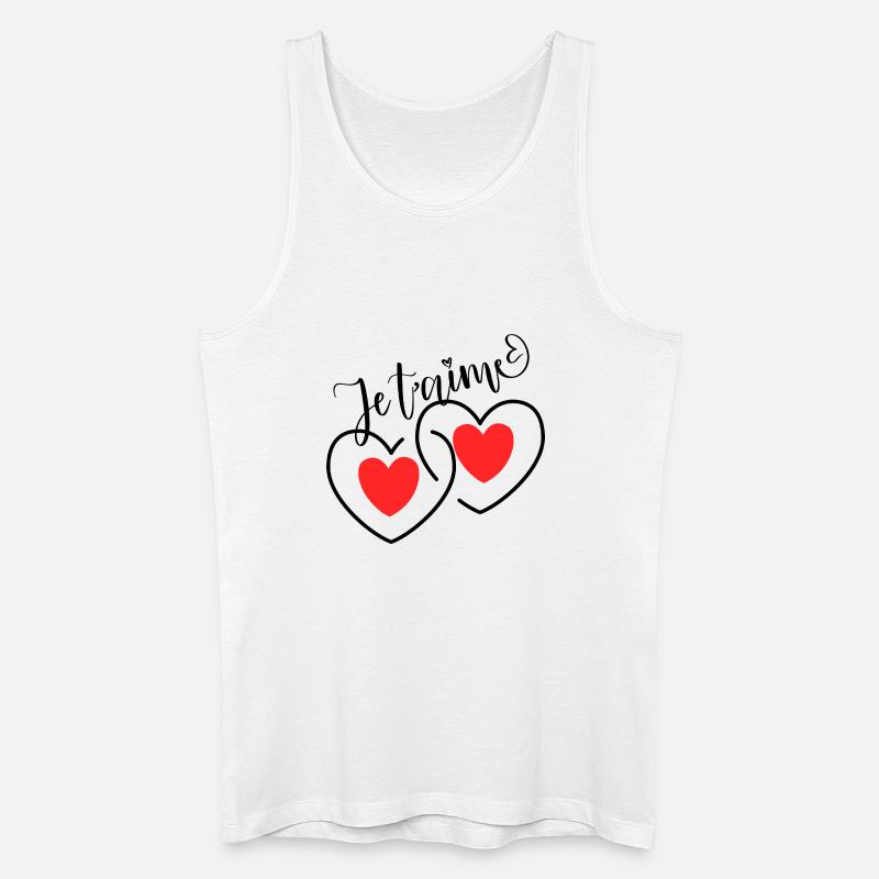 Ich liebe dich, verschlungene Herzen - Männer Bio Tank Top - Weiß