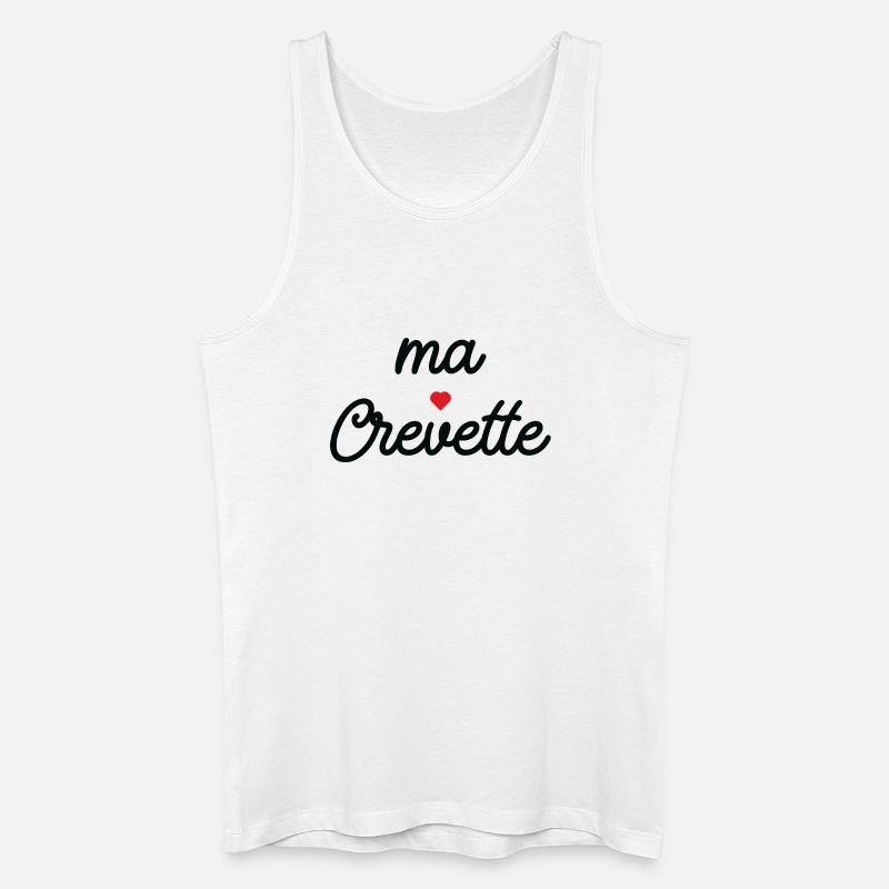 Mein Shrimp Heart Script Tee - Männer Bio Tank Top - Weiß