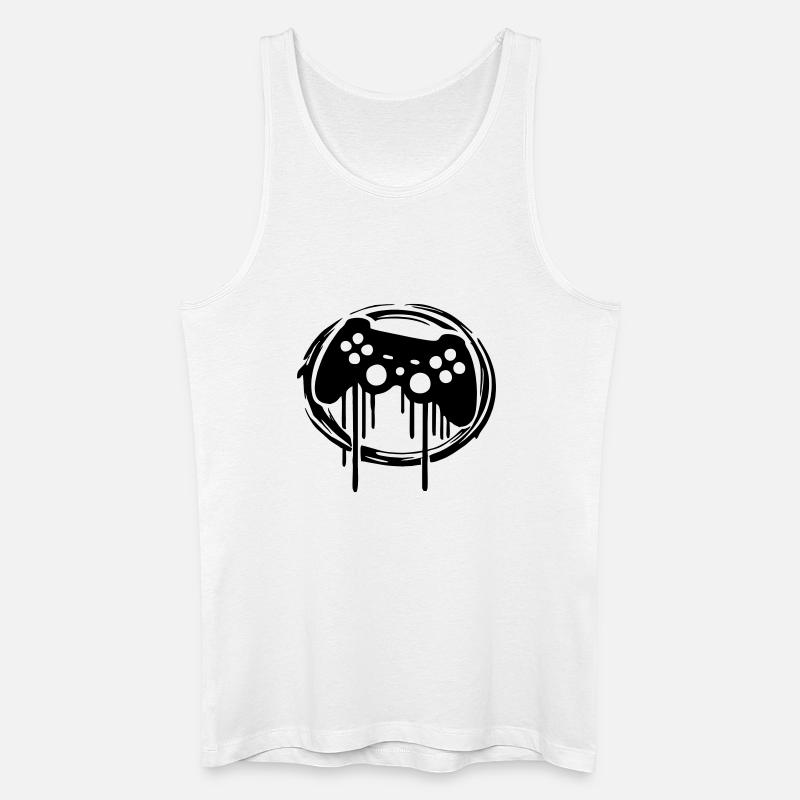 Gaming Controller Circle Pattern - Men’s Organic Tank Top - white