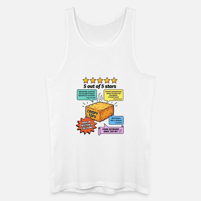 Crispy Tofu 5 Sterne Bewertung - Männer Bio Tank Top - Weiß