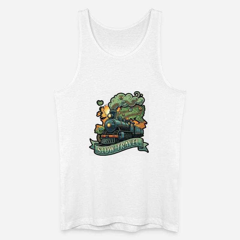 Langsamer Dampfzug - Männer Bio Tank Top - Weiß