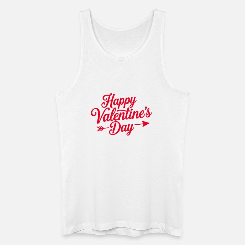 Valentine Script Herzpfeil - Männer Bio Tank Top - Weiß