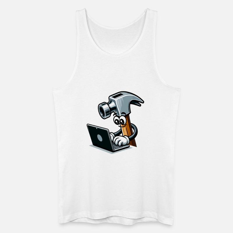 HammerCode: Tool meets bits - Men’s Organic Tank Top - white