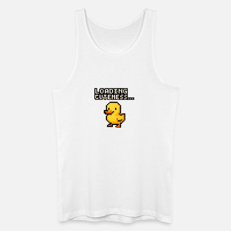 pixel Ente loading cuteness - Männer Bio Tank Top - Weiß