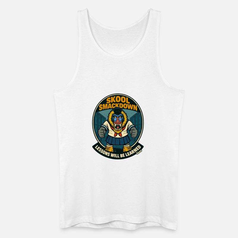 Schule Smackdown Primaten Affe Mandrill - Männer Bio Tank Top - Weiß