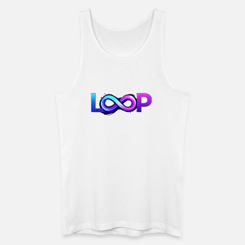Neon Loop Unendlichkeit - Männer Bio Tank Top - Weiß