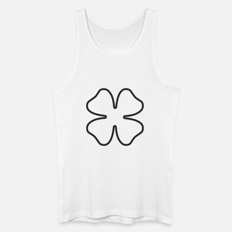 Kleeblatt Glücksbringer – Minimalistisches Design - Männer Bio Tank Top - Weiß