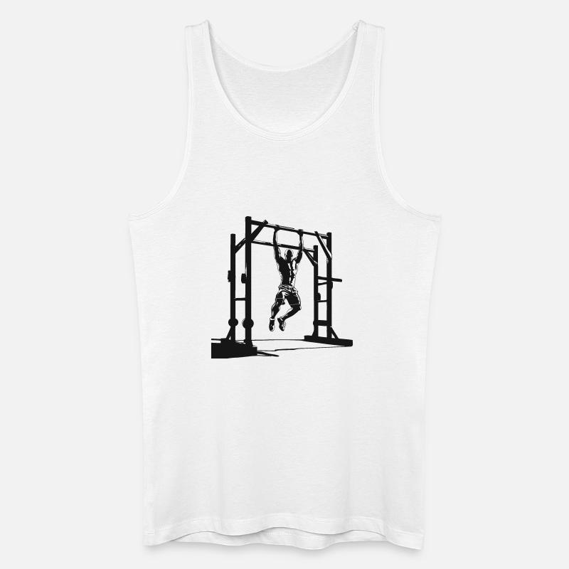 Pull-Up Silhouette - Männer Bio Tank Top - Weiß