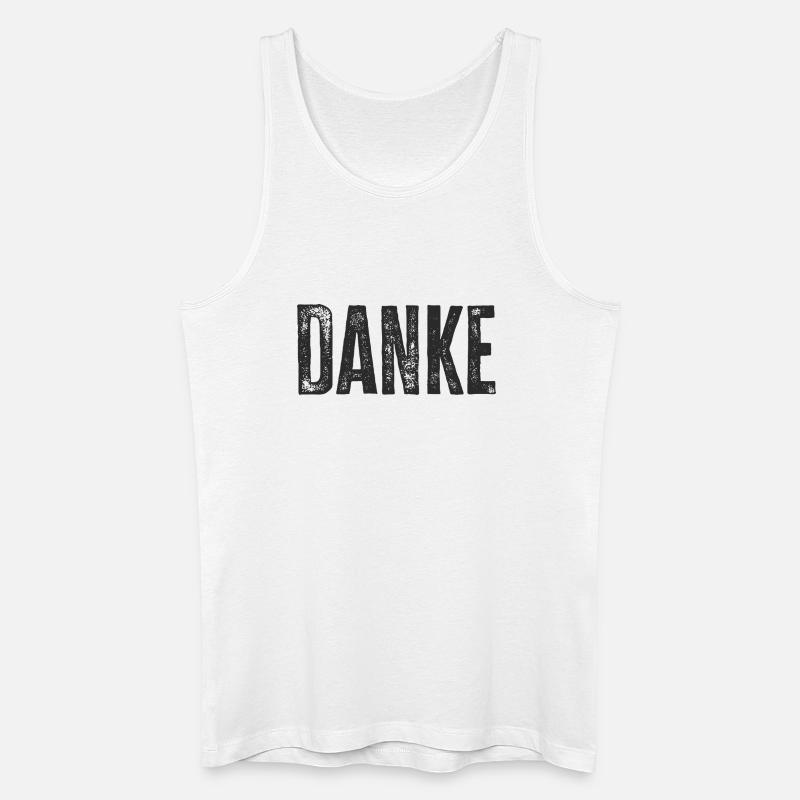 Danke Schriftzug – Minimalistisches Textdesign - Männer Bio Tank Top - Weiß