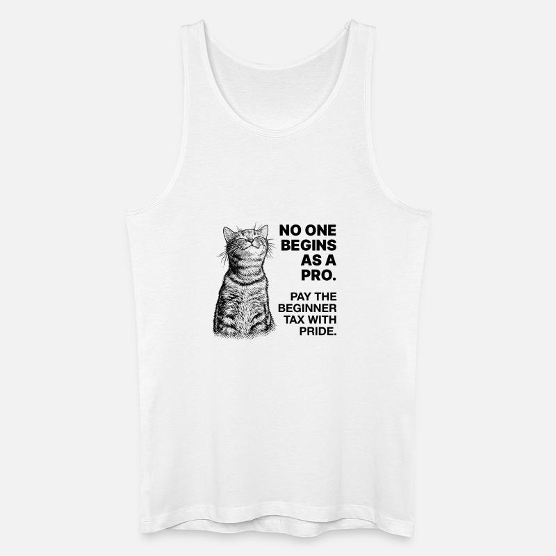 Anfänger Mindset – Lernende Katze Halftone - Männer Bio Tank Top - Weiß