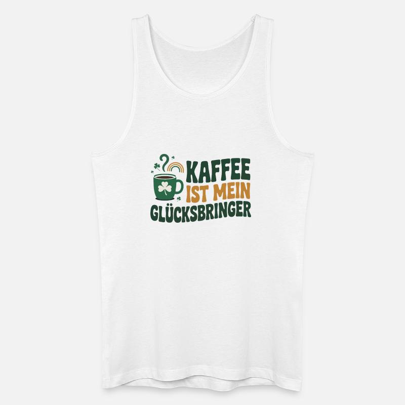 Kaffee ist mein Glücksbringer - Männer Bio Tank Top - Weiß