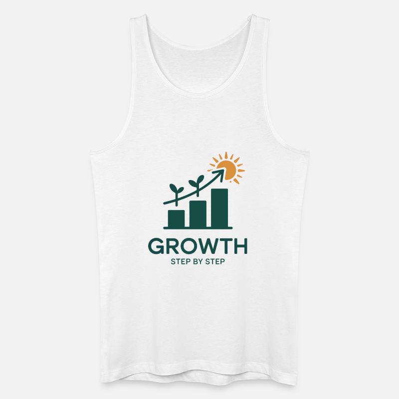 Growth Step by Step – Erfolg & Wachstum - Männer Bio Tank Top - Weiß