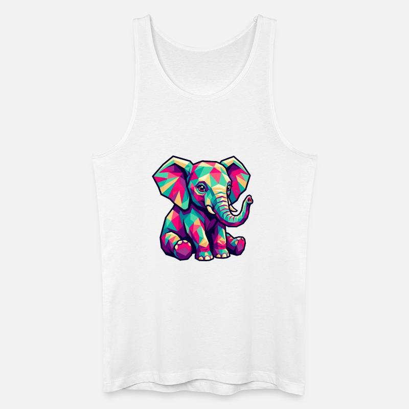 Buntes Elefantendesign – Niedlicher Elefant - Männer Bio Tank Top - Weiß