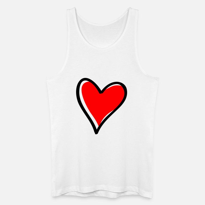 Rotes Herz Minimal-Icon - Männer Bio Tank Top - Weiß