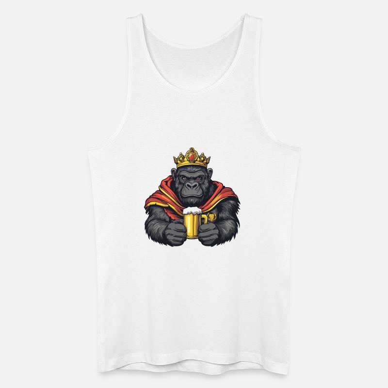 Gorilla Bier König - Männer Bio Tank Top - Weiß