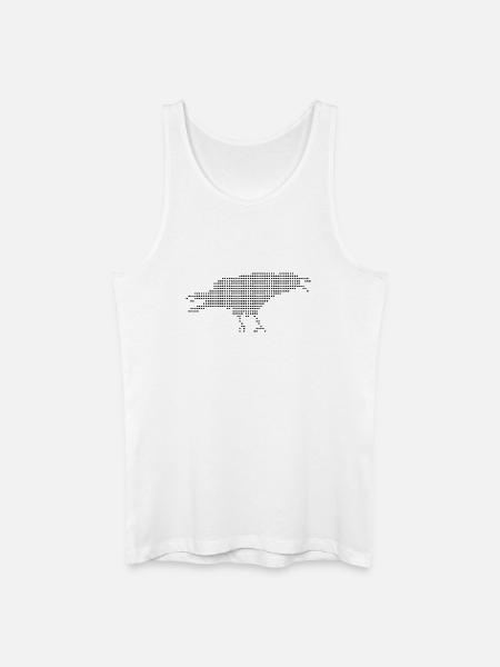 Raven Pixel Dot Silhouette - Men’s Organic Tank Top - white