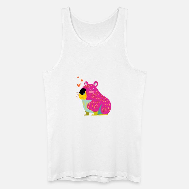Glückliches Kapybara - Männer Bio Tank Top - Weiß