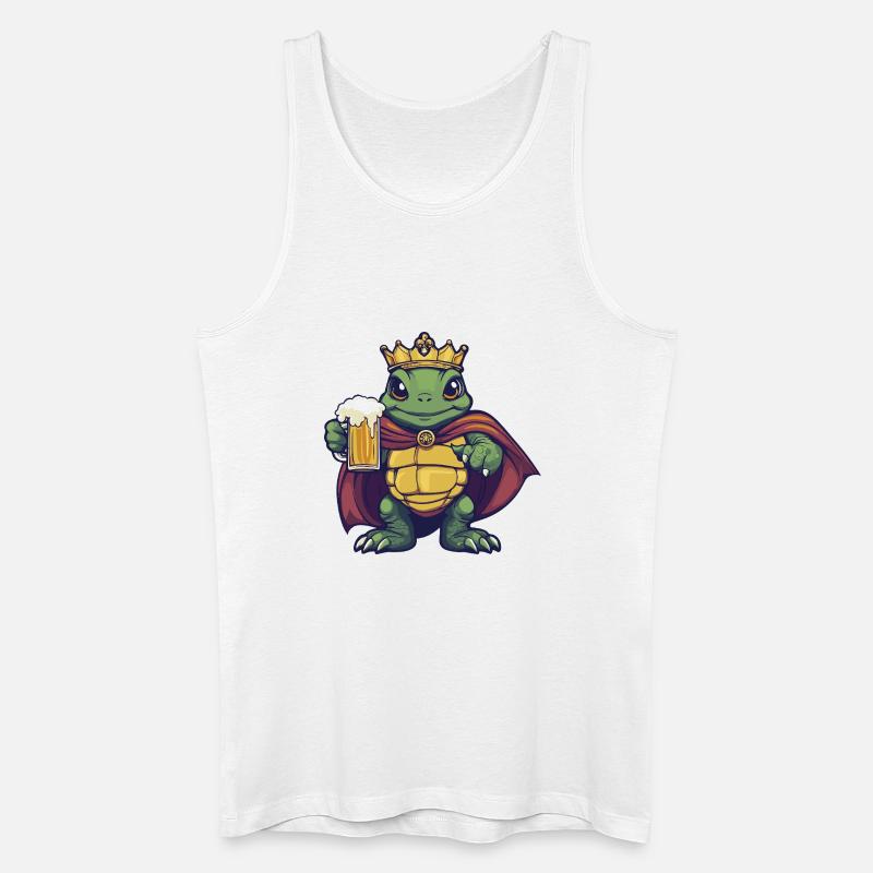 Schildkröte Bier König - Männer Bio Tank Top - Weiß