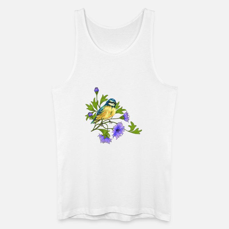 Bunter Vogel - Männer Bio Tank Top - Weiß