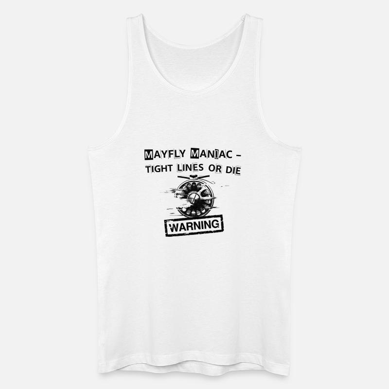 Mayfly Maniac Kampflinien Abschlag - Männer Bio Tank Top - Weiß