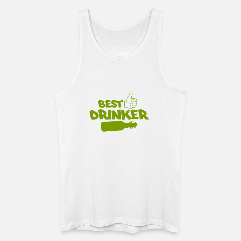 Best Drinker Logo mit Flasche - Männer Bio Tank Top - Weiß
