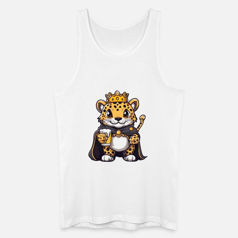 Leopard Bier König - Männer Bio Tank Top - Weiß