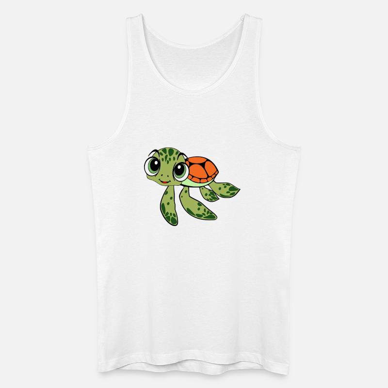 Fröhliche Schildkrötenkarikatur - Männer Bio Tank Top - Weiß