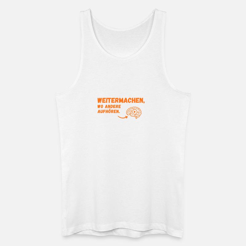 Weitermachen Spruch Gehirn-Icon - Männer Bio Tank Top - Weiß