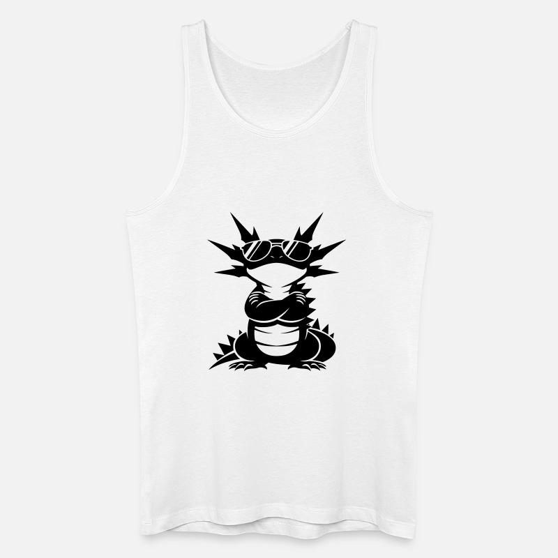 Cooler Axolotl mit Sonnenbrille - Männer Bio Tank Top - Weiß