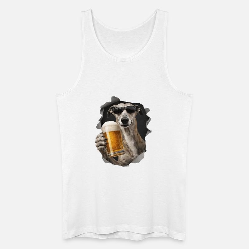 Windhund Bier - Männer Bio Tank Top - Weiß