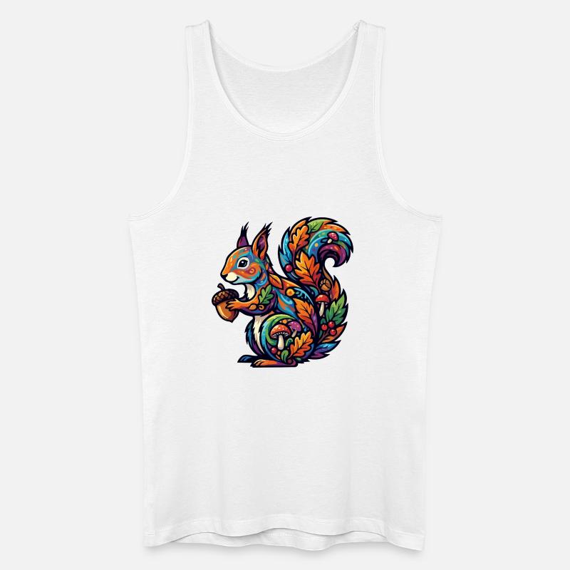 Buntes Eichhörnchen Herbstzauber Nuss Waldbewohner - Männer Bio Tank Top - Weiß