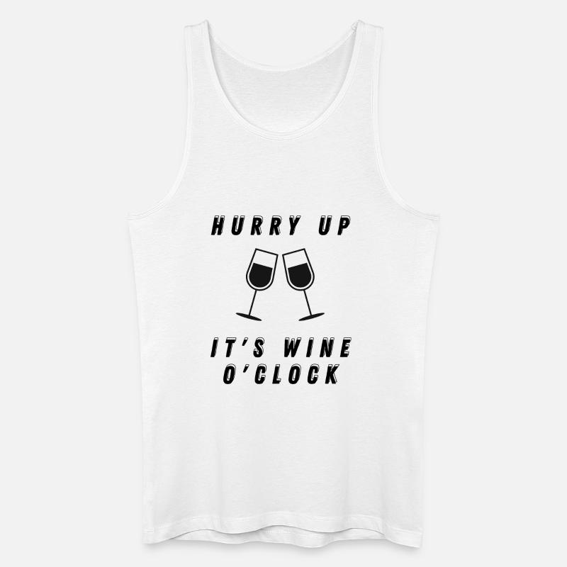 Hurry up, it's wine o'clock - Männer Bio Tank Top - Weiß