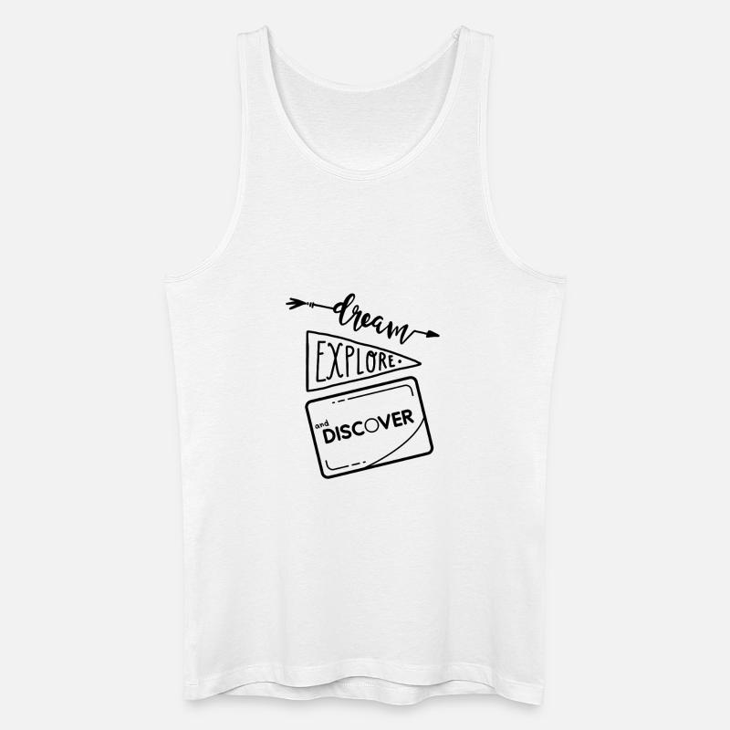 Träumen, entdecken und entdecken 2 - Männer Bio Tank Top - Weiß
