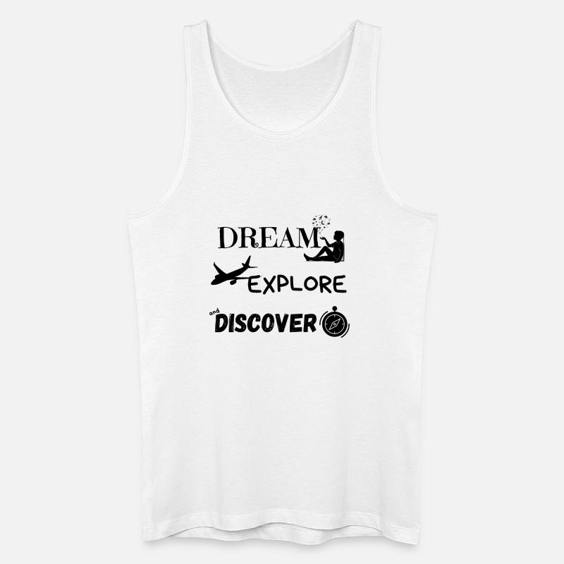 Träumen, entdecken und entdecken 1 - Männer Bio Tank Top - Weiß